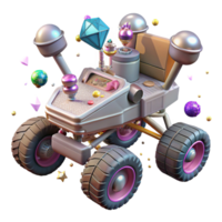 elegant vintage Space Rover Isolated on Transparent Background with Tracks png