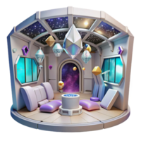 beautiful abstract Space Station Interior View with Astronaut Cutout premium png