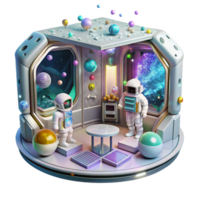 serene creative Space Station Interior with Astronauts Transparent Background authentic png