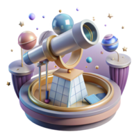 serene artistic Space Telescope Observation Deck Transparent Background with Panoramic View exclusive png