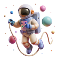 magnificent artistic Space Walking Astronaut Cutout with Tether Line high resolution png