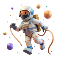 extraordinary minimalist Space Walking Astronaut Cutout with Tether Line authentic png
