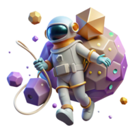 elegant rustic Spacewalk Isolated with Astronaut and Tether authentic png