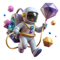 serene rustic Spacewalk Isolated with Astronaut and Tether genuine png