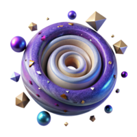 vibrant contemporary Spiral Galaxy Top View Isolated on Transparent Background exclusive png