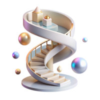 wonderful abstract Spiral Staircase Isometric View Isolated Element high quality png