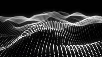 abstrato partícula ondas comovente dentro a Sombrio fundo. video