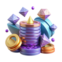 magnificent contemporary Stack of Coins Front View Transparent Background authentic png