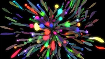 uma colorida explosão do luzes em uma Preto fundo video