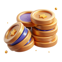 serene abstract Stack of Coins Cutout with Shadow Detail Transparent Background exclusive png