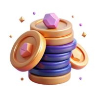 impressive creative Stack of Coins Side View Isolated on Transparent Background exclusive png