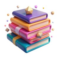impressionante abstrato pilha do colorida livros lado Visão isolado genuíno png