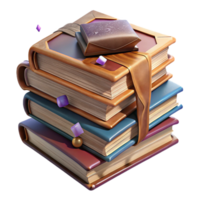 beautiful modern Stack of Old Books with Worn Covers Isolated Element high resolution png
