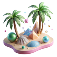 magnificent rustic Tropical Beach with Palm Trees Cutout Transparent Background high resolution png