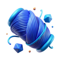 serene creative Twisted Blue Thread Isolated with Gradient Background professional png