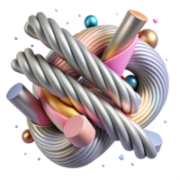impressive contemporary Twisted Metal Rods in Abstract Form Isolated Element genuine png