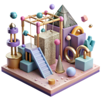 wonderful creative Urban Playground with Climbing Frame Isolated high resolution png