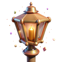 beautiful rustic Urban Street Lamp with Warm Glow Transparent Background high quality png
