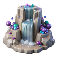 elegant modern Waterfall Cascading Down Rocks Isolated professional png