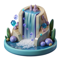 impressive traditional Waterfall Cascading Into Pool Cutout with Transparent Background high resolution png