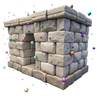 vibrant artistic Weathered Stone Wall with Texture Isolated Element genuine png