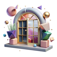 beautiful classic Whispering Walls Broken Window Pane Sharp Edges Isolated Element high quality png