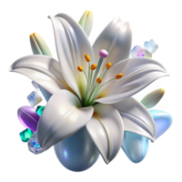 serene abstract White Lily Flower Isolated on Transparent Background exclusive png