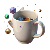magnificent artistic White Mug with Handle Side View Cutout high quality png