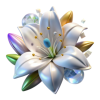 beautiful rustic White Lily Flower Isolated on Transparent Background original png