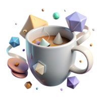 magnificent rustic White Mug with Tea Bag Top View Isolated exclusive png