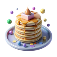 magnificent rustic White Plate Stack of Pancakes Syrup Drizzled Element high quality png