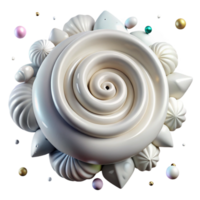 elegant modern White Seashell Spiral Pattern Isolated Element authentic png