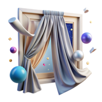 magnificent modern Window Curtain Billowing in Whispering Winds Transparent high resolution png