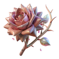 dramatic modern Withered Rose Stem with Thorns Transparent Element genuine png