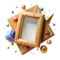 magnificent vintage Wooden Picture Frame Front View Isolated high resolution png