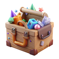 impressive abstract Wooden Toolbox Cutout Front View Transparent Background authentic png