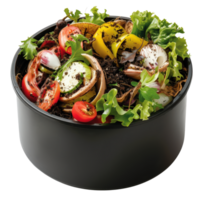 Fresh Organic Vegetable Compost in Black Container for Sustainable Gardening Practices png