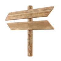 Wooden Directional Signpost with Two Empty Arrow Shaped Planks for Custom Messaging and Guidance png