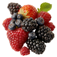 Fresh Mixed Berries Including Strawberries, Raspberries, Blackberries, and Blueberries png