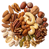 Assorted Nuts Mix with Almonds, Cashews, Walnuts, Hazelnuts, Pecans and More on . png