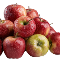 Fresh Red and Green Apples with Water Droplets on . for Culinary Use png