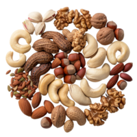 Assorted Nuts and Seeds on . for Healthy Snack and Culinary Use png