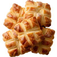 Freshly Baked Golden Pastry with Flaky Texture and Crisp Edges on a . png