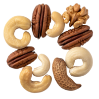 Assorted Nuts Including Cashews, Pecans, Walnuts, Peanuts, and More on . png