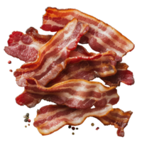 Crispy Bacon Strips on Transparent Background Ideal for Food Photography and Culinary Use png