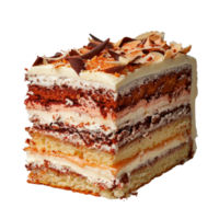 Delicious multi-layered dessert with rich cream, chocolate, and fruit layers for sweet indulgence png