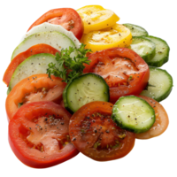 Fresh and Colorful Sliced Vegetables on a . for Culinary Use and Recipe Design png