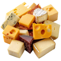 A Colorful Assortment of Various Cheeses on a . Ready for Culinary Use png