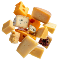 Assorted Cheeses on . Featuring Various Textures and Colors for Culinary Use png