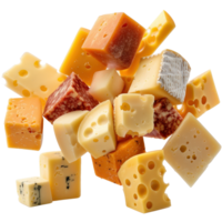 Assorted Cheese Cubes on a . for Culinary and Food Related Themes png